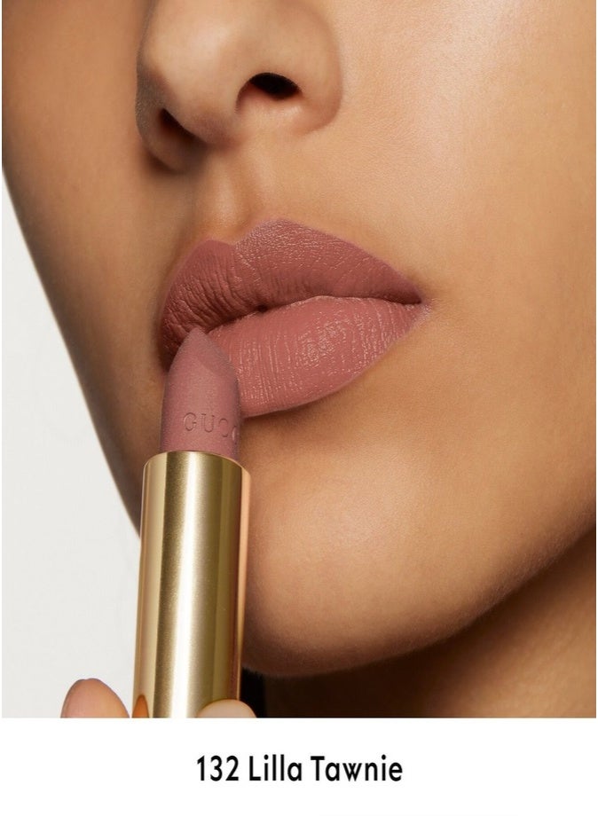 Gucci Velvet Matte Lipstick 3.5g – 132 Lilla Tawnie Long-Lasting Luxury Lip Color - Image 4